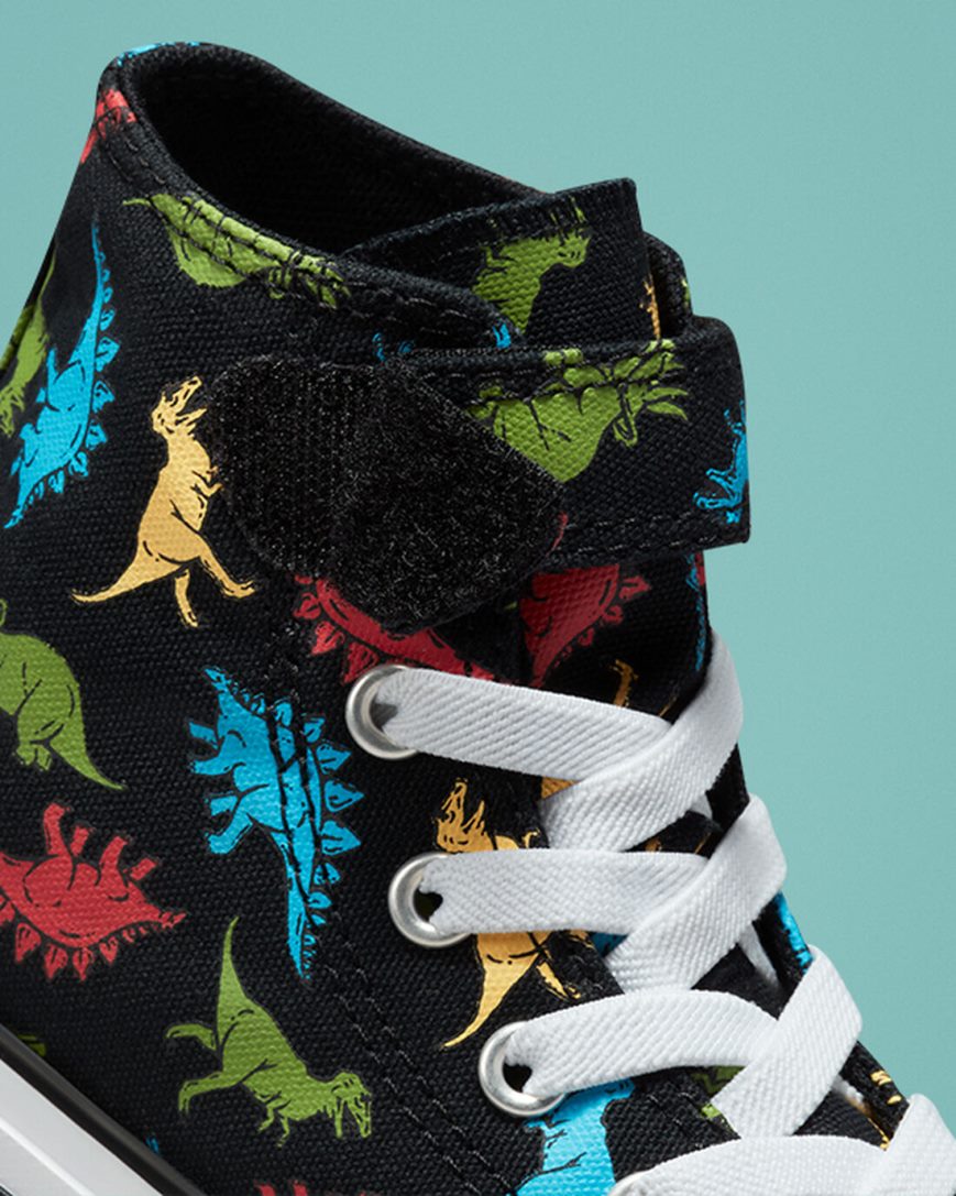 Tenisi Inalti Fete Converse Chuck Taylor All Star Easy-On Dinosaurs Negrii Rosii Albastri | RO 0PUHC932